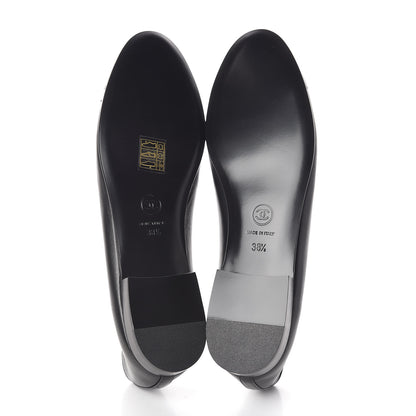 Chanel Lambskin Patent Cap Toe Ballerina Flats 38.5 Black 7 of 7