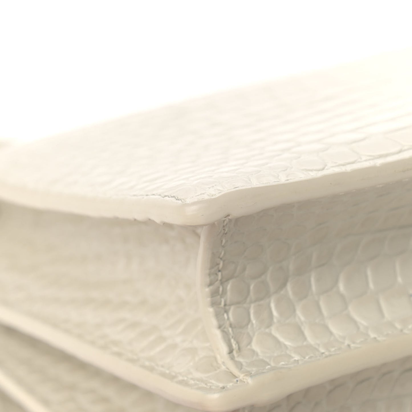 Calfskin Crocodile Embossed Medium Monogram Sunset Blanc Vintage