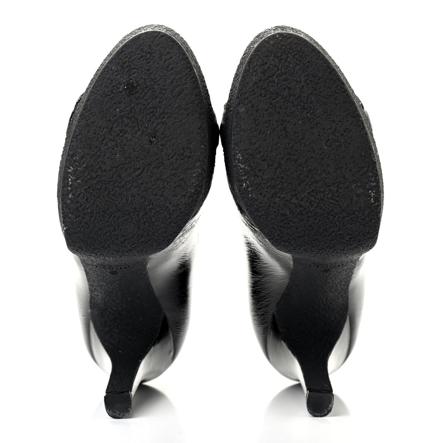 Patent Horsebit Peep Toe Platform Pumps 39.5 Black