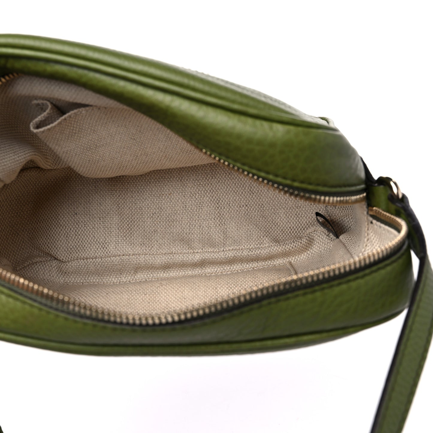 Pebbled Calfskin Small Soho Disco Bag Green