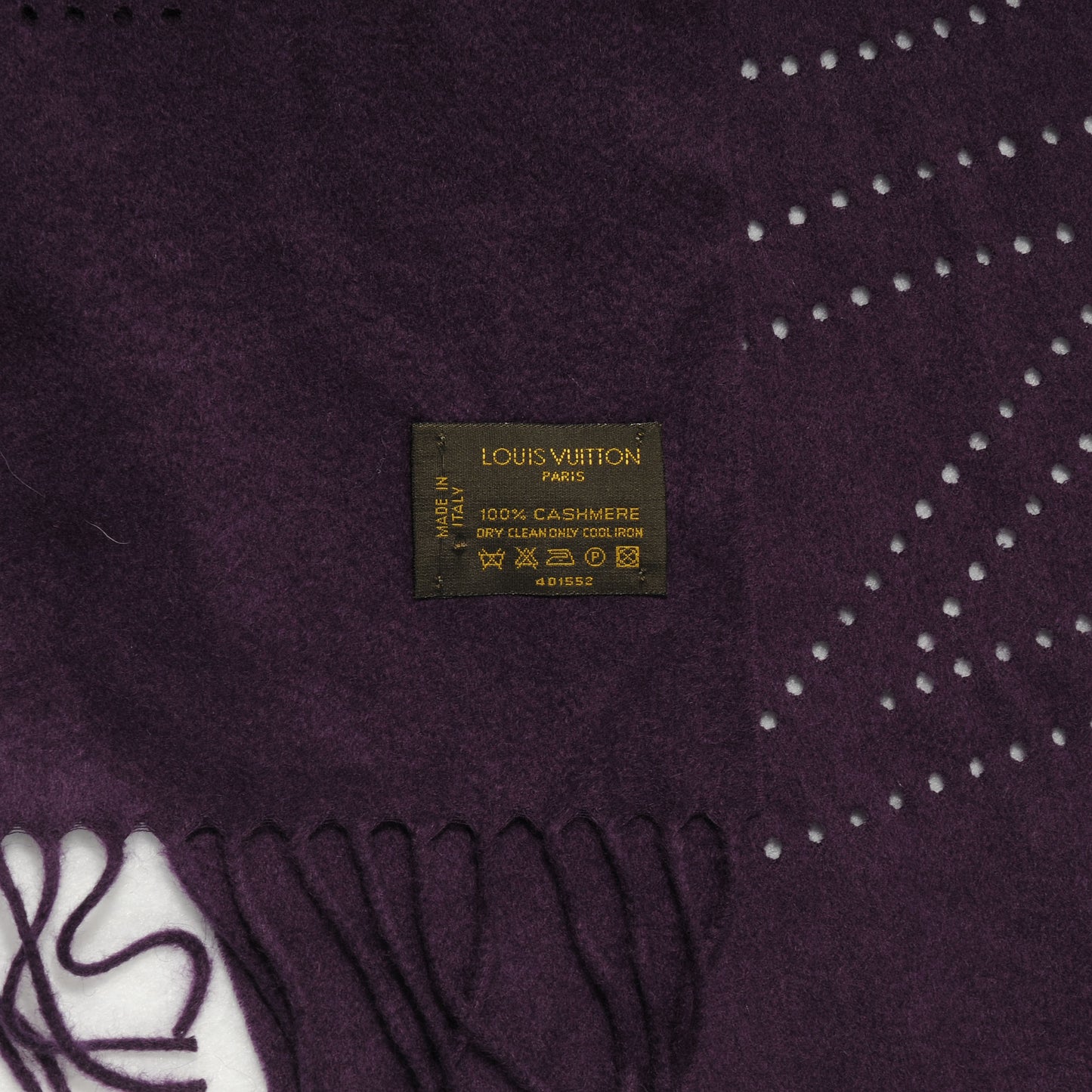 Cashmere Perforated Scarf Purple