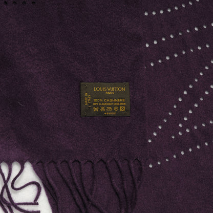 Louis Vuitton Cashmere Perforated Scarf Purple 3 of 3
