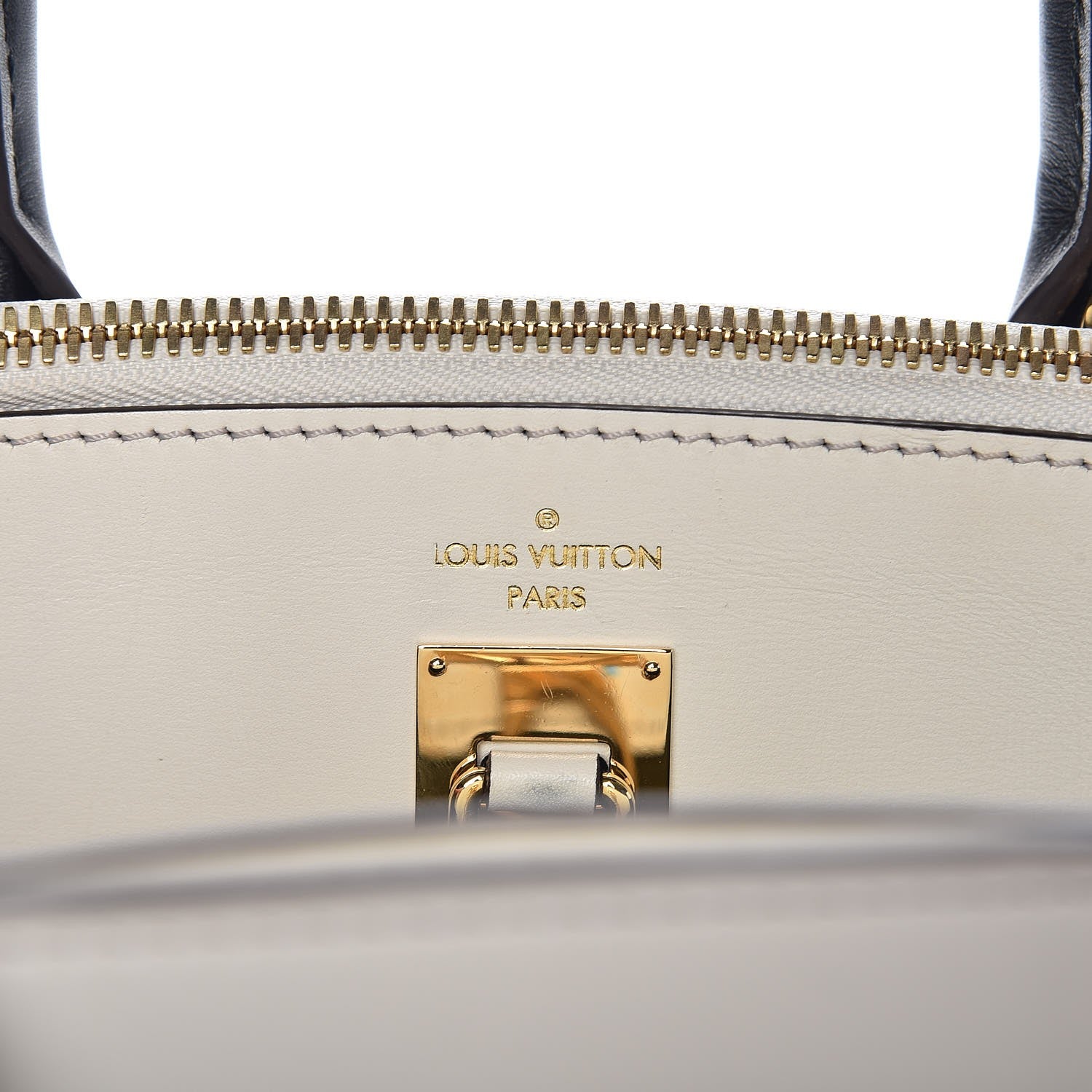 Louis Vuitton Calfskin City Steamer MM Kaki White 7 of 9