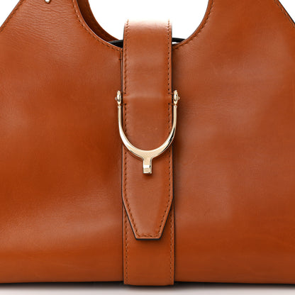 Gucci Calfskin Medium Stirrup Top Handle Bag Brown 7 of 10