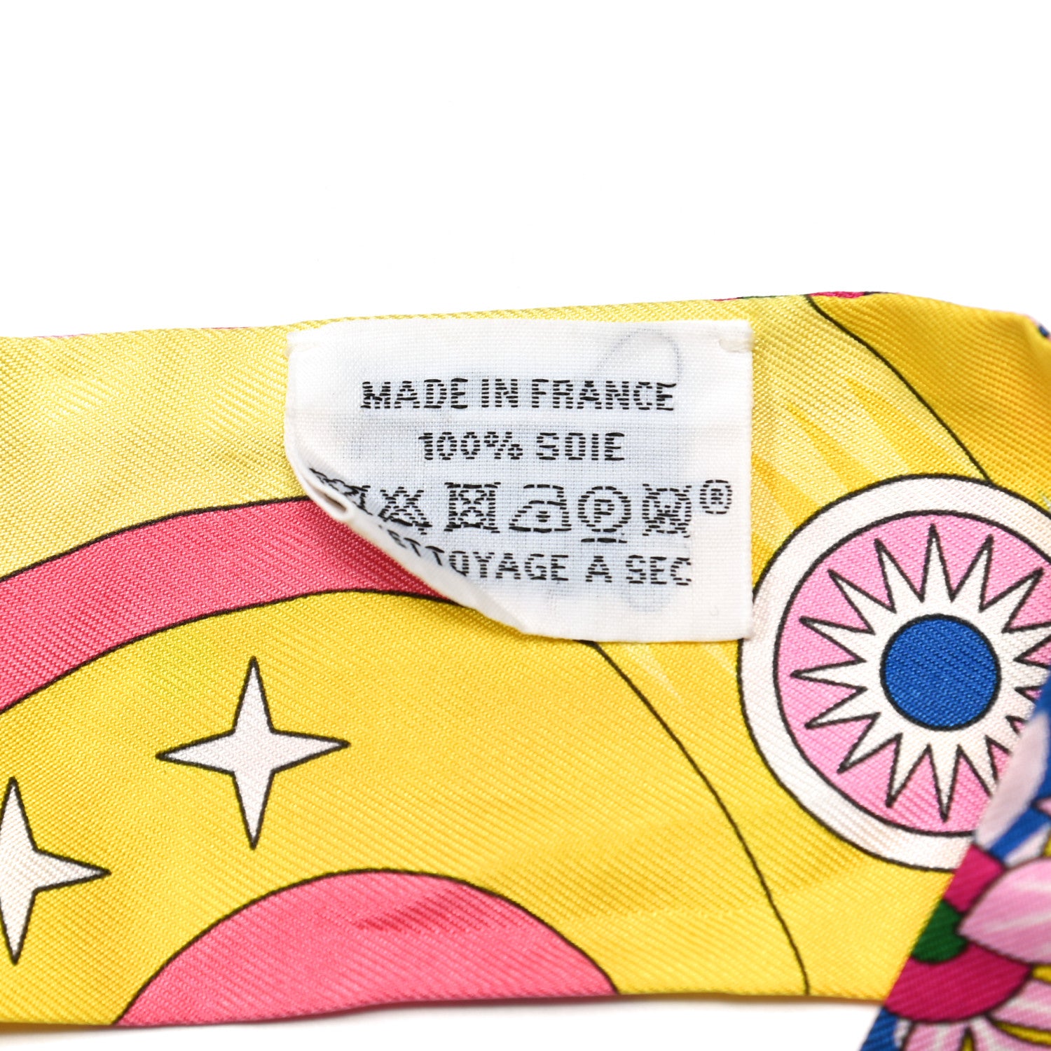 Hermes Silk La Source de Pegase Twilly Rose Vif Jaune Vif 4 of 5