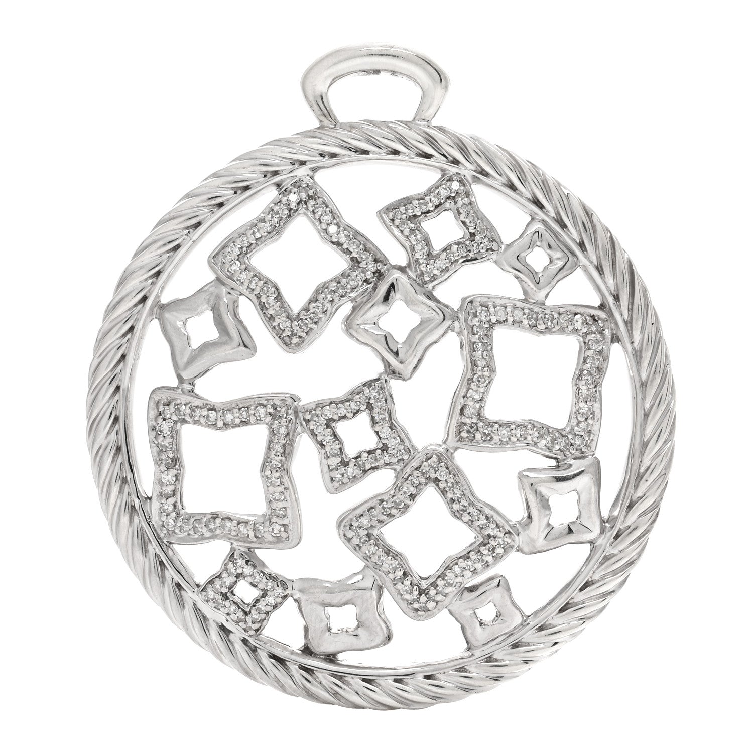 David Yurman Sterling Silver Diamond Quatrefoil Pendant 1 of 3