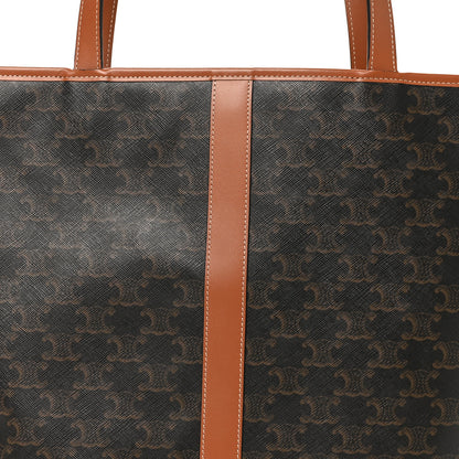 Celine Triomphe Canvas Calfskin Medium Cabas Bag Tan 7 of 9