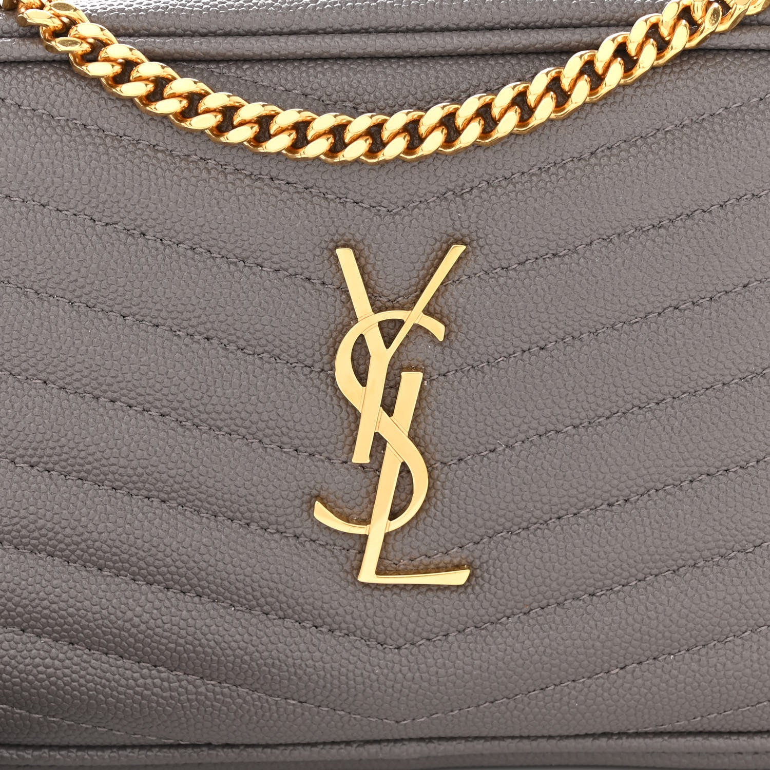Saint Laurent Grain De Poudre Matelasse Monogram Mini Lou Camera Bag Fog 8 of 10