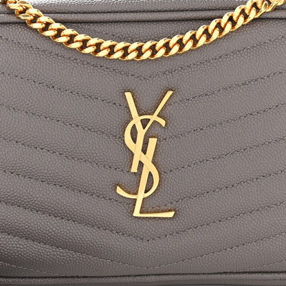 Saint Laurent Grain De Poudre Matelasse Monogram Mini Lou Camera Bag Fog 8 of 10