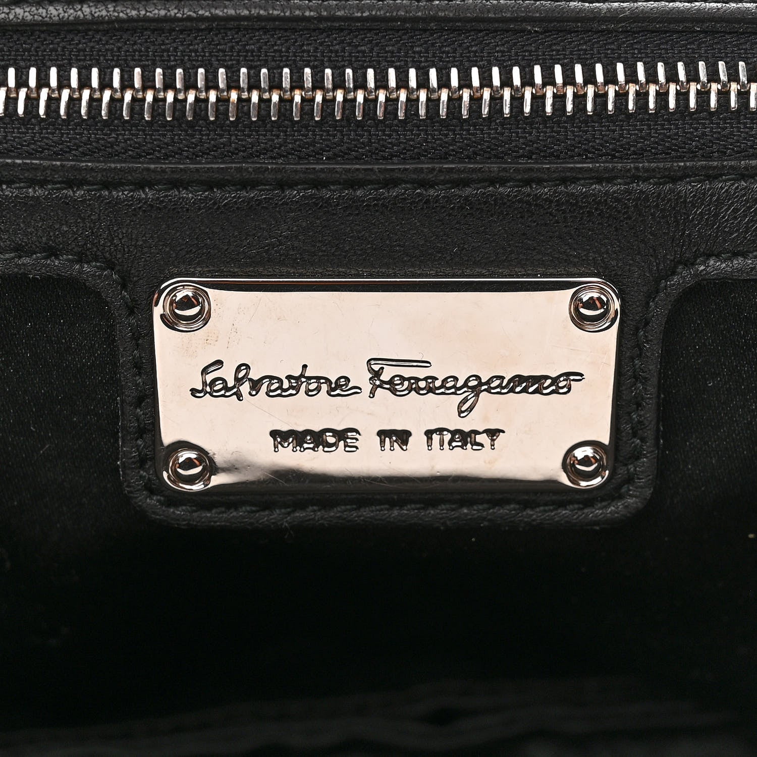 Salvatore Ferragamo Calfskin Studded Gelly Bag Black 6 of 9