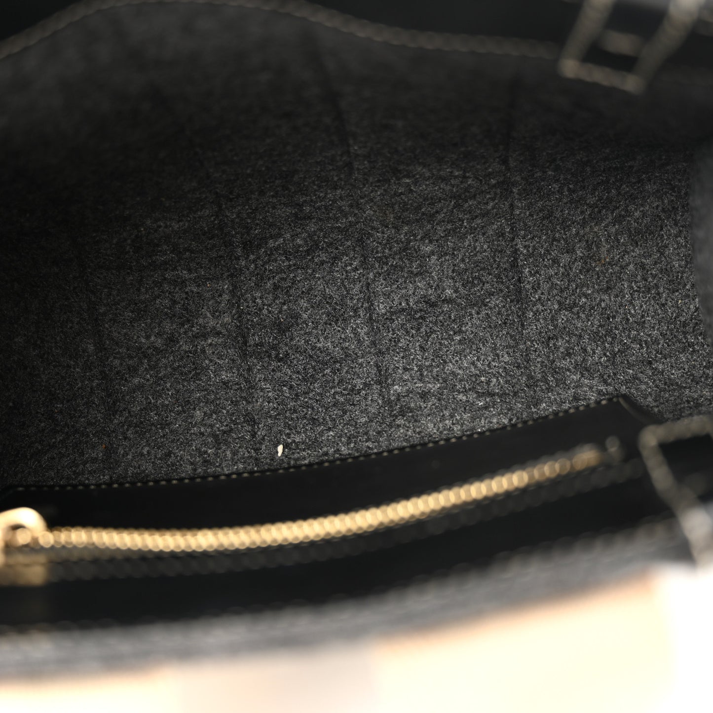 Felt Calfskin Small Woody Ribbon Tote With Strap Cashmere Grey