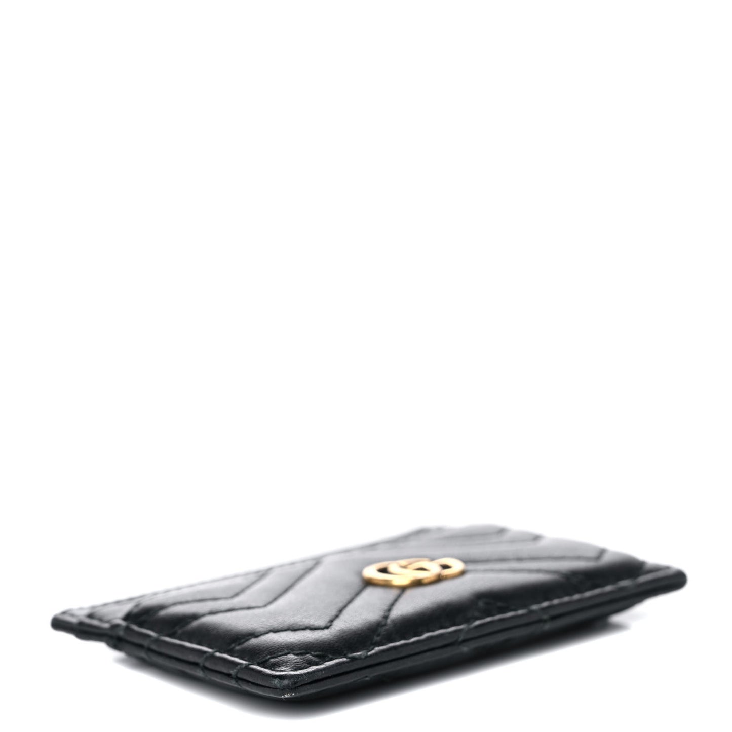 Calfskin Matelasse GG Marmont Card Holder Black