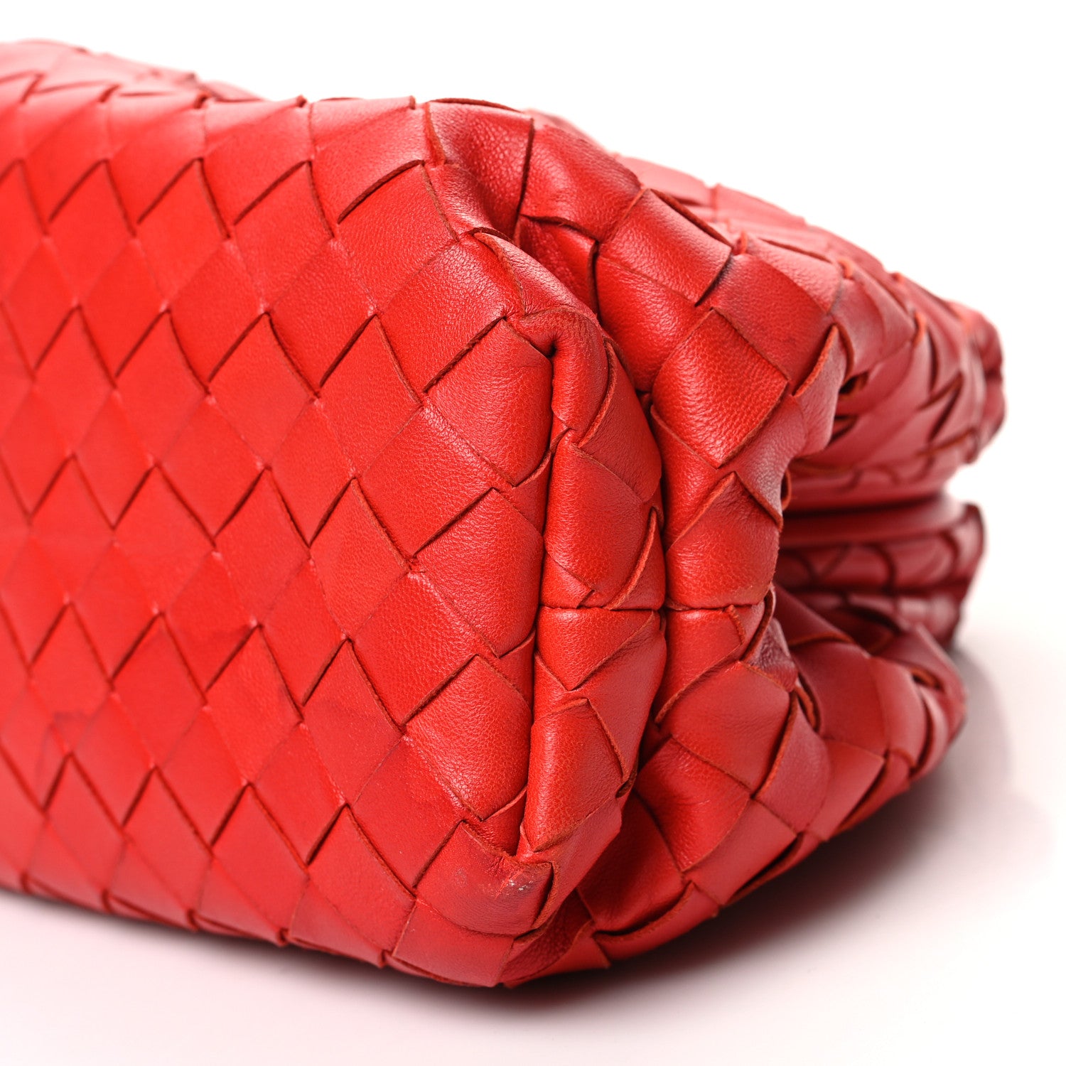 Bottega Veneta Nappa Maxi Intrecciato The Pouch Oversized Clutch Bright Red 10 of 13