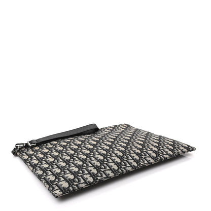 Christian Dior Oblique A4 Flat Pouch Clutch Blue 5 of 8