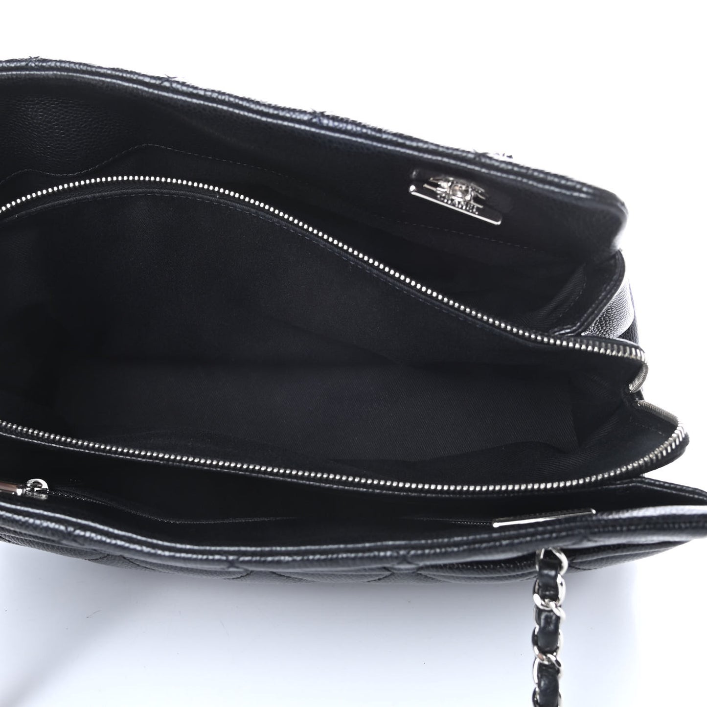 Caviar Quilted Timeless CC Soft Tote Black