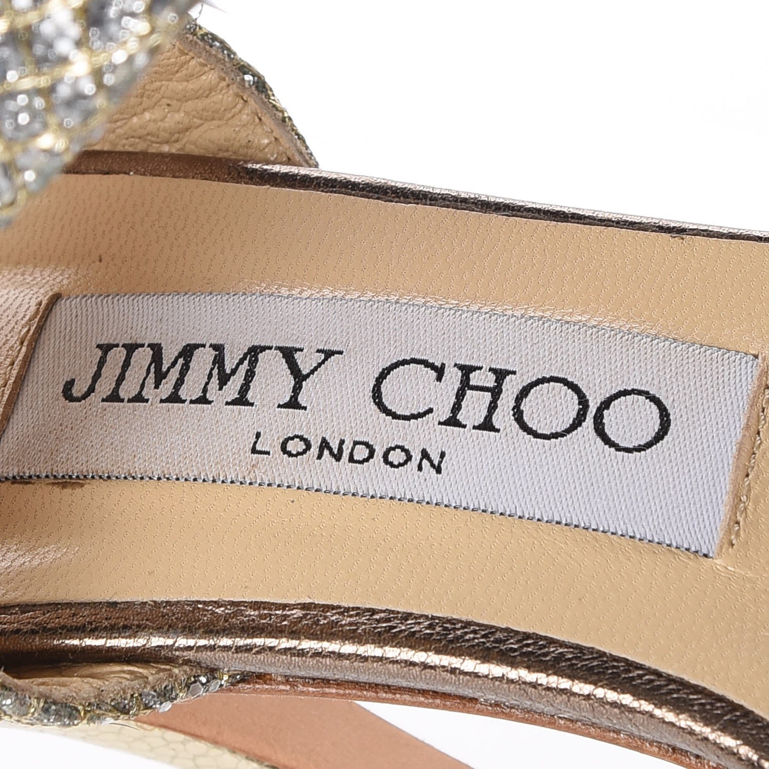 Jimmy Choo Glitter Fabric Linda Platform Sandals 36 Champagne 10 of 11