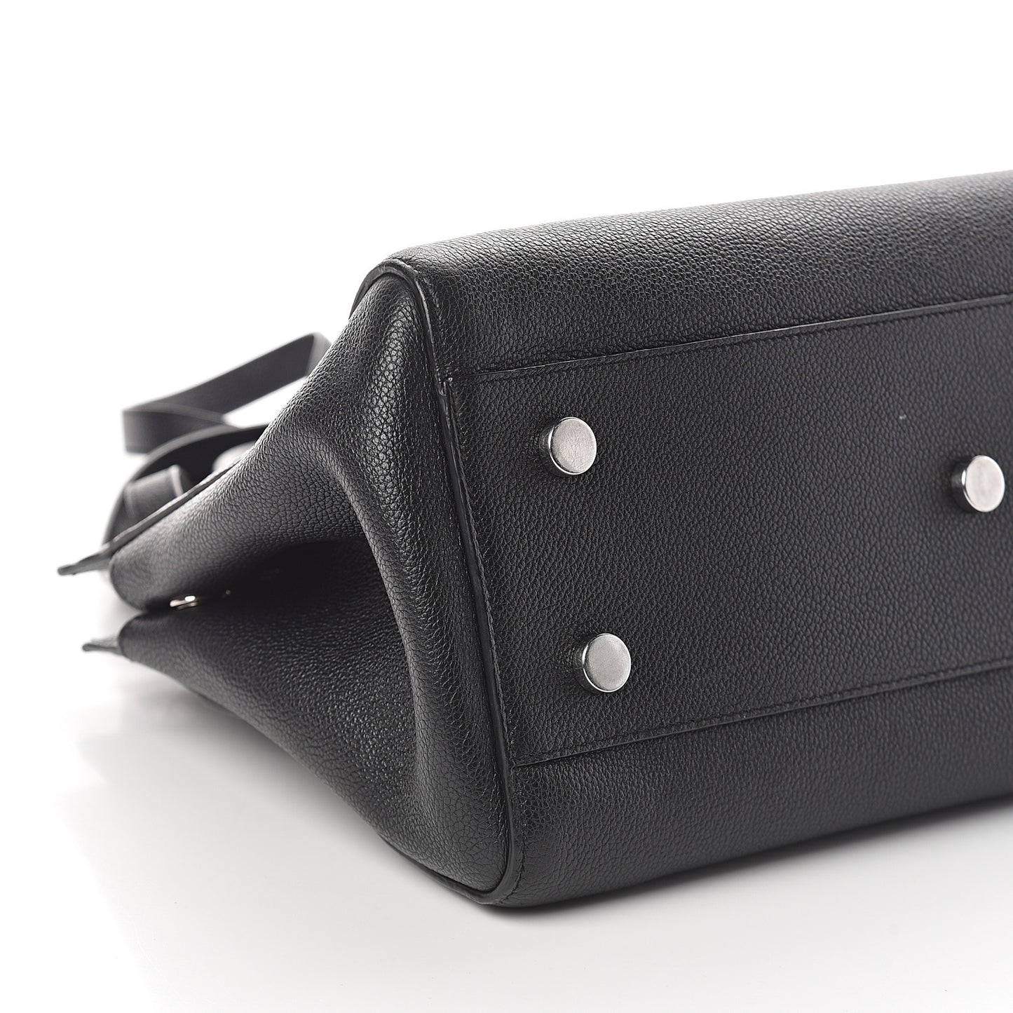 Grained Calfskin Small Cabas Rive Gauche Black