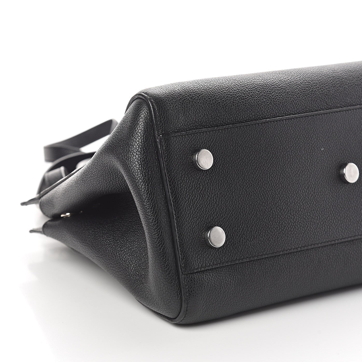 Saint Laurent Grained Calfskin Small Cabas Rive Gauche Black 7 of 8