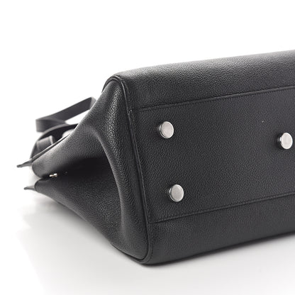Saint Laurent Grained Calfskin Small Cabas Rive Gauche Black 7 of 8