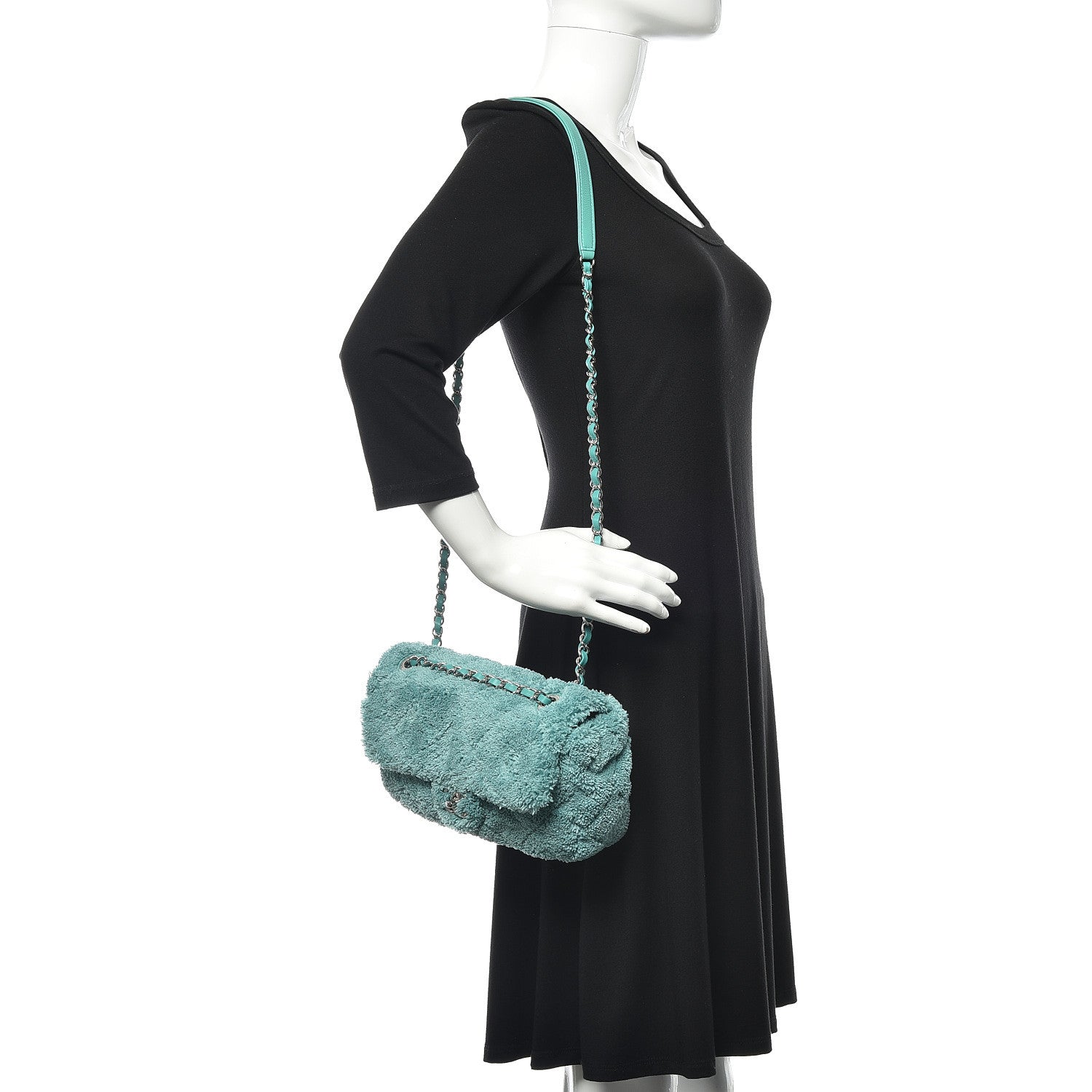 Chanel Lambskin Calfskin Mixed Fibers Quilted Medium Flap Green 2 of 12