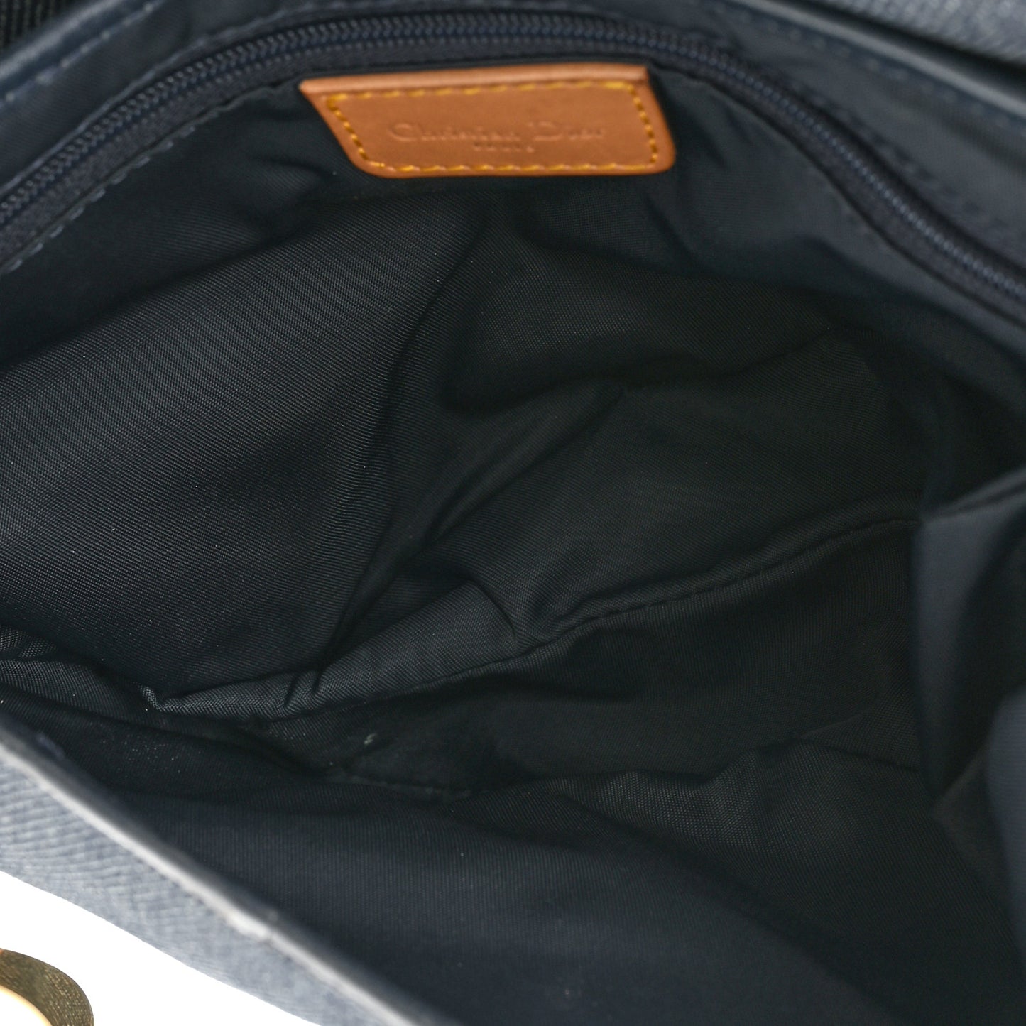 Denim Calfskin Saddle Bag Blue