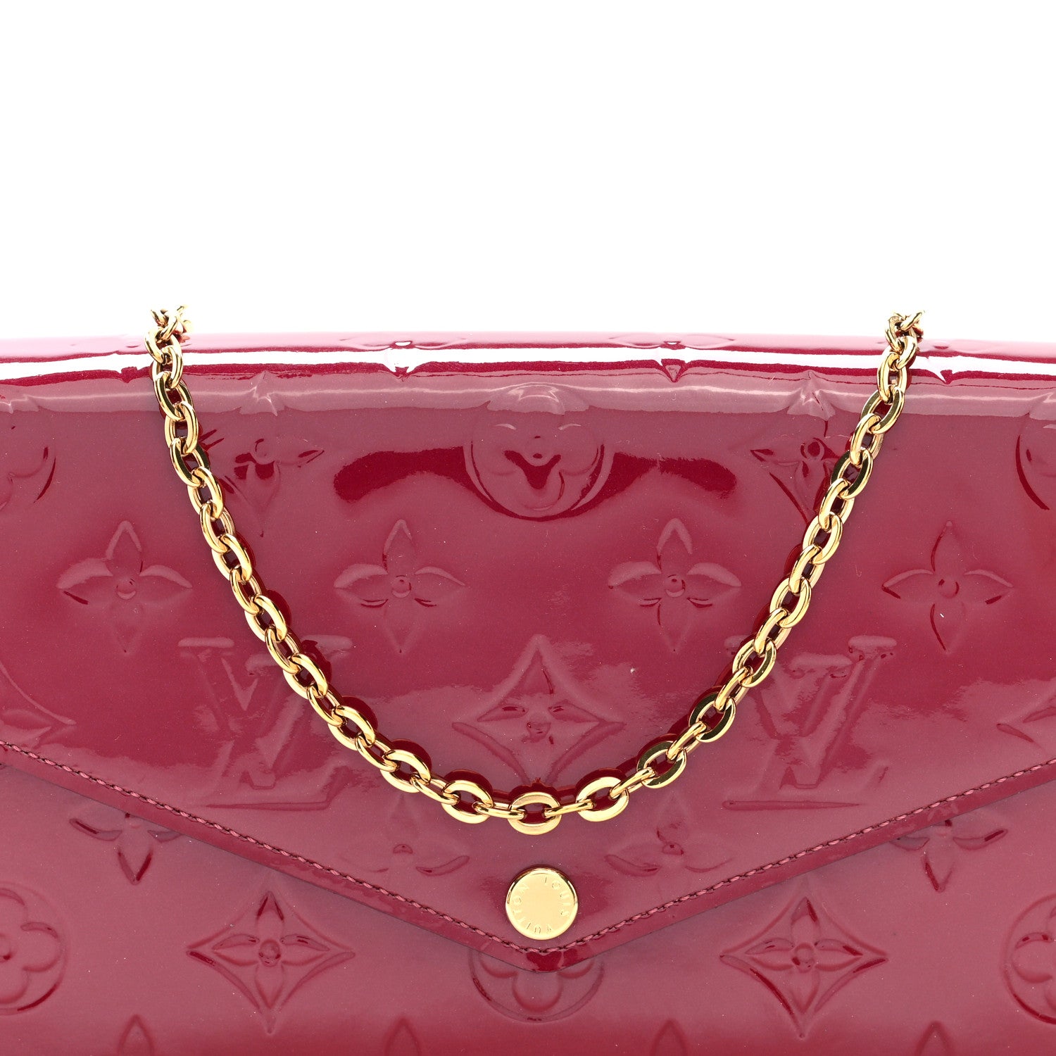 Louis Vuitton Vernis Felicie Chain Wallet Magenta 14 of 19