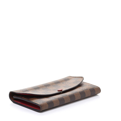 Louis Vuitton Damier Ebene Emilie Wallet Red 4 of 9
