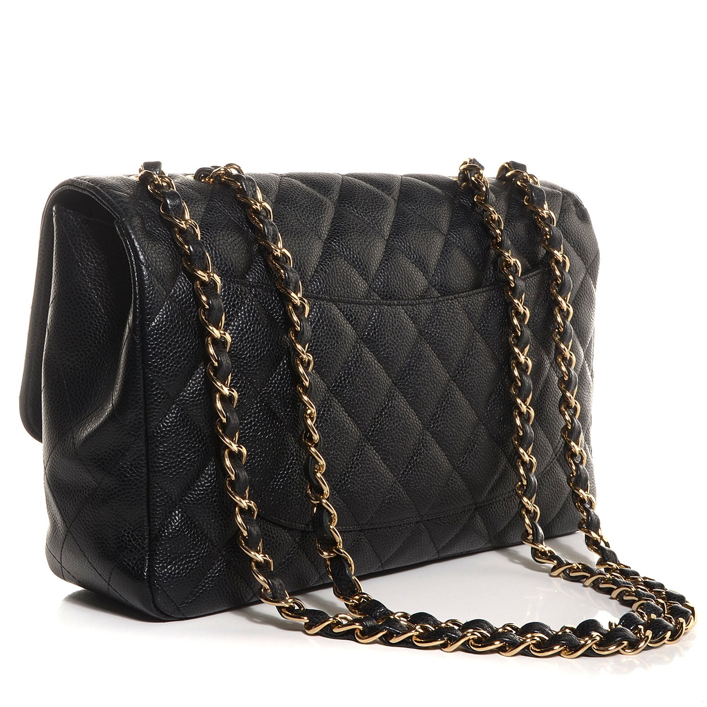 Caviar Jumbo Single Flap Black