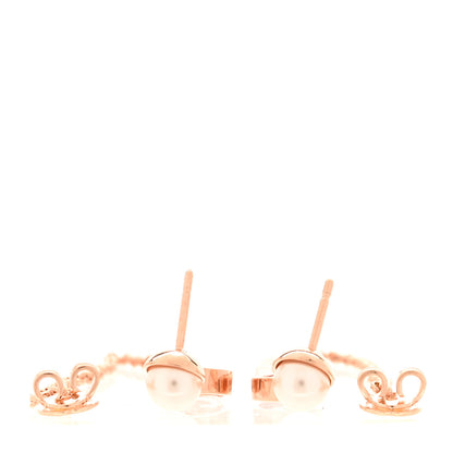 Gucci Pearl Crystal Blondie Chain Drop Earrings Rose Gold 3 of 5