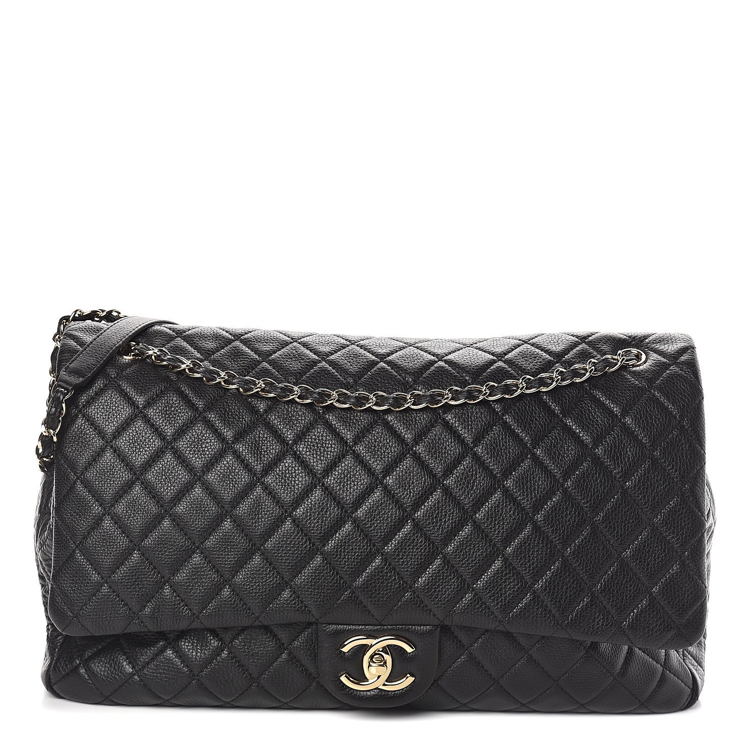 Chanel Calfskin Quilted XXL Travel Flap Bag Black 1 of 10