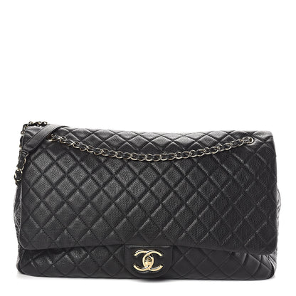 Chanel Calfskin Quilted XXL Travel Flap Bag Black 1 of 10