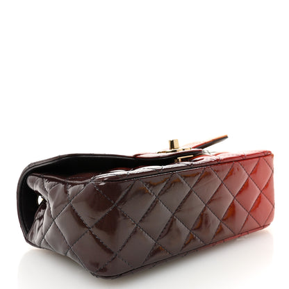 Chanel Shaded Patent Calfskin Quilted Mini Rectangular Flap Red Yellow Dark Purple 4 of 11