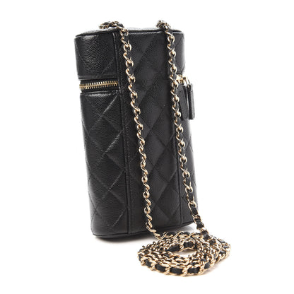Chanel Caviar Quilted Phone Holder With Chain Black 3 of 12