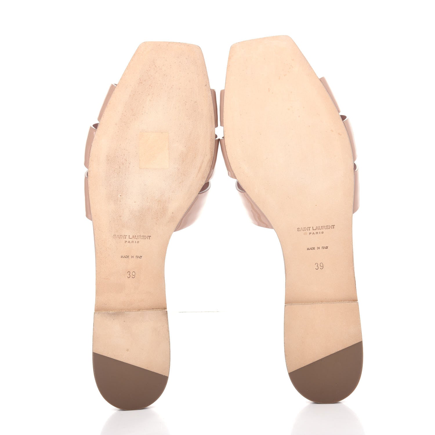 Saint Laurent Patent Calfskin Nu Pied 05 Slide Sandals 39 Nude 6 of 11