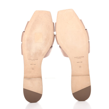 Saint Laurent Patent Calfskin Nu Pied 05 Slide Sandals 39 Nude 6 of 11