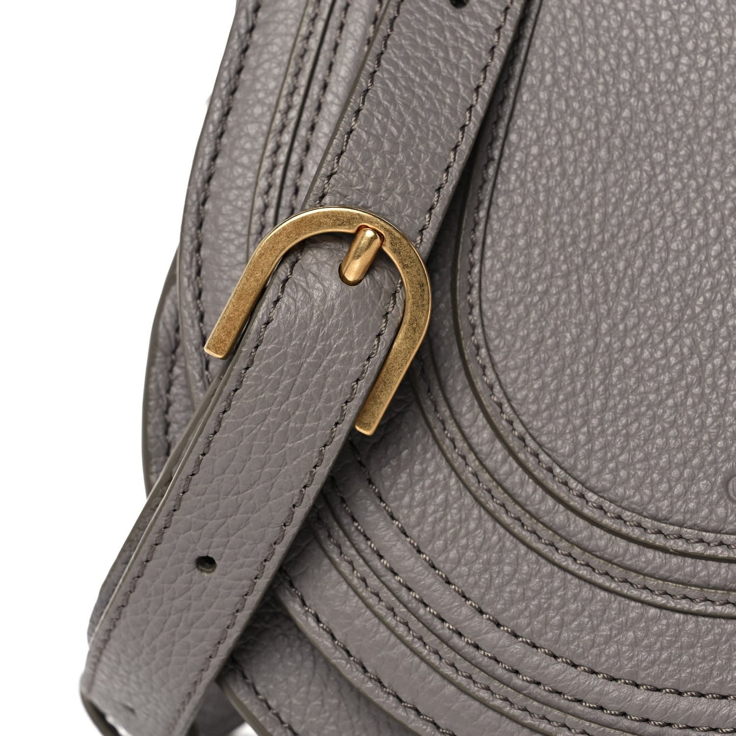 Calfskin Mini Marcie Round Crossbody Bag Cashmere Grey
