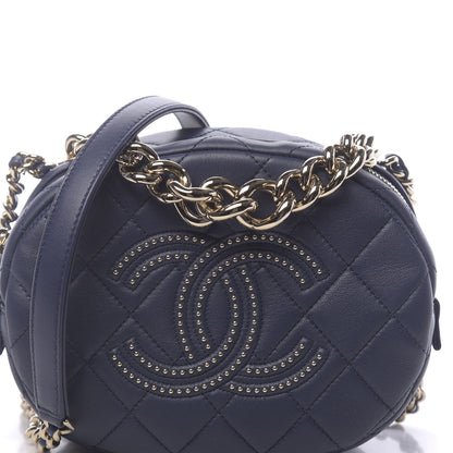 Chanel Lambskin Quilted Studded Camera Case Navy 8 of 11