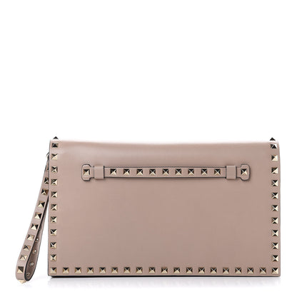 Valentino Garavani Nappa Rockstud Wristlet Clutch Poudre 1 of 7