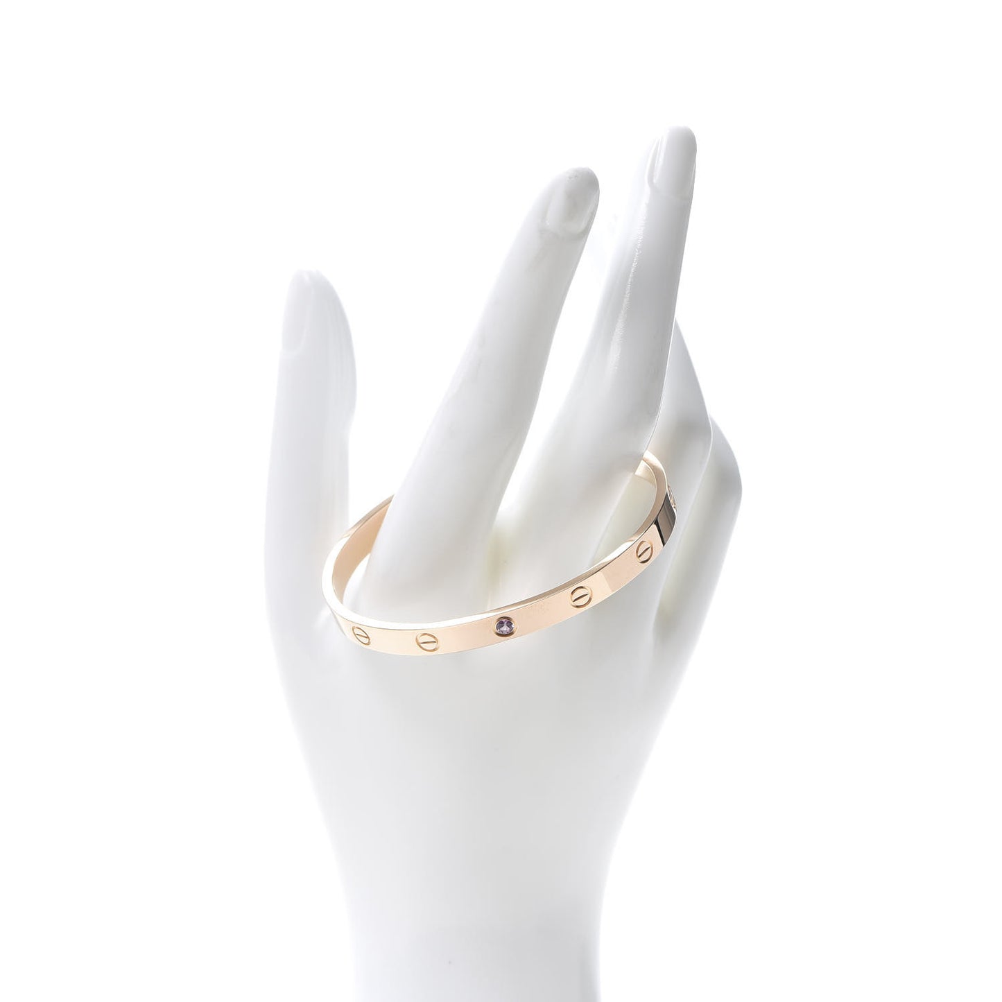 18K Pink Gold Pink Sapphire LOVE Cuff Bracelet 18