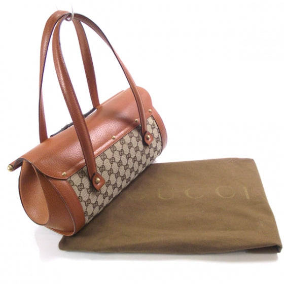 Gucci Monogram Bamboo Bullet Satchel 3 of 11