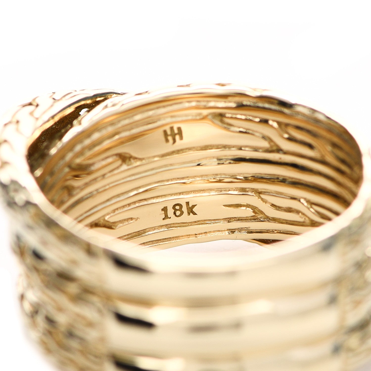 John Hardy 18K Yellow Gold Tiga Classic Chain Crossover Ring 56 7.75 5 of 5