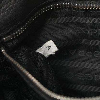 Prada Vitello Daino Shoulder Flap Bag Black 7 of 15