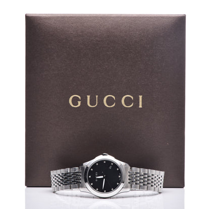 Gucci Stainless Steel Diamond Black Mother of Pearl 27mm G-Timeless Quartz Watch 7 of 7