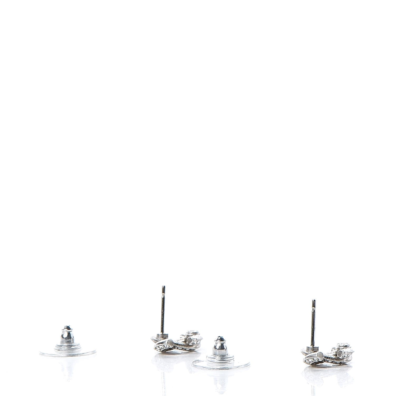 Chanel Crystal Mini CC Earrings Silver 3 of 5