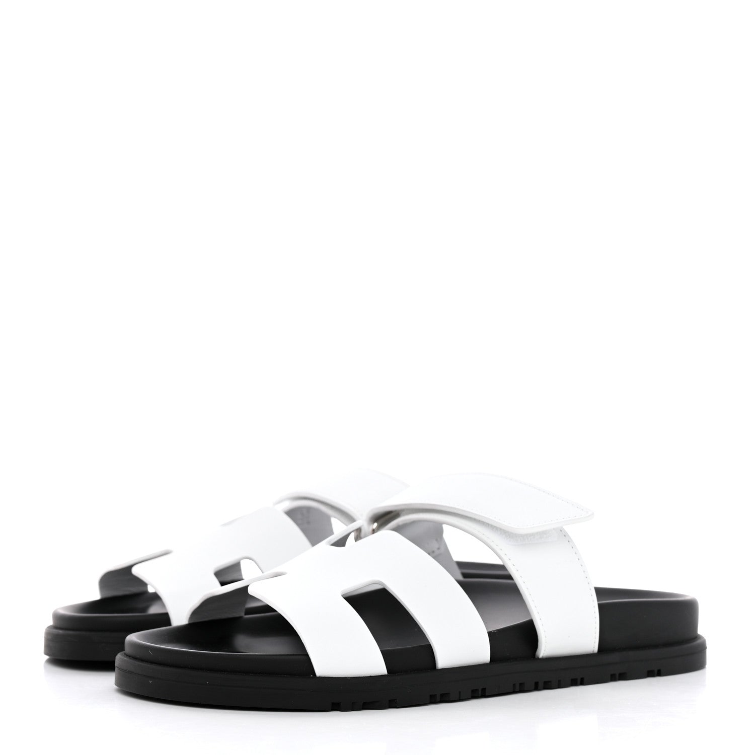 Hermes Calfskin Womens Chypre Sandals 37 White 3 of 9