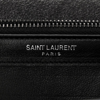 Saint Laurent Grained Metallic Calfskin Monogram Chain Wallet Black 6 of 12