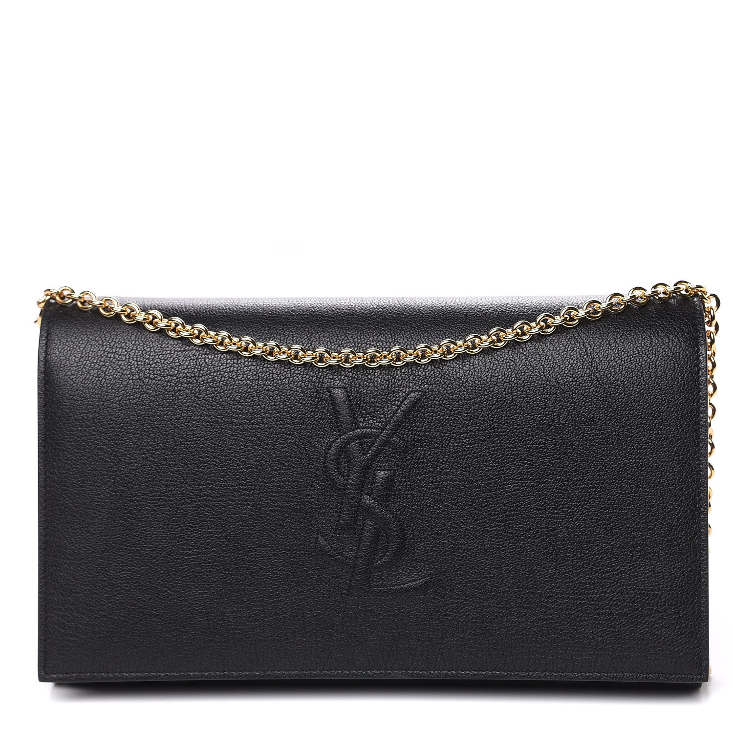Saint Laurent Calfskin Monogram Belle de Jour Chain Clutch Black 1 of 11