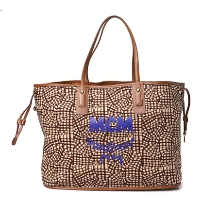 MCM Visetos Large Liz Reversible Shopper Tote Cognac 3 of 15