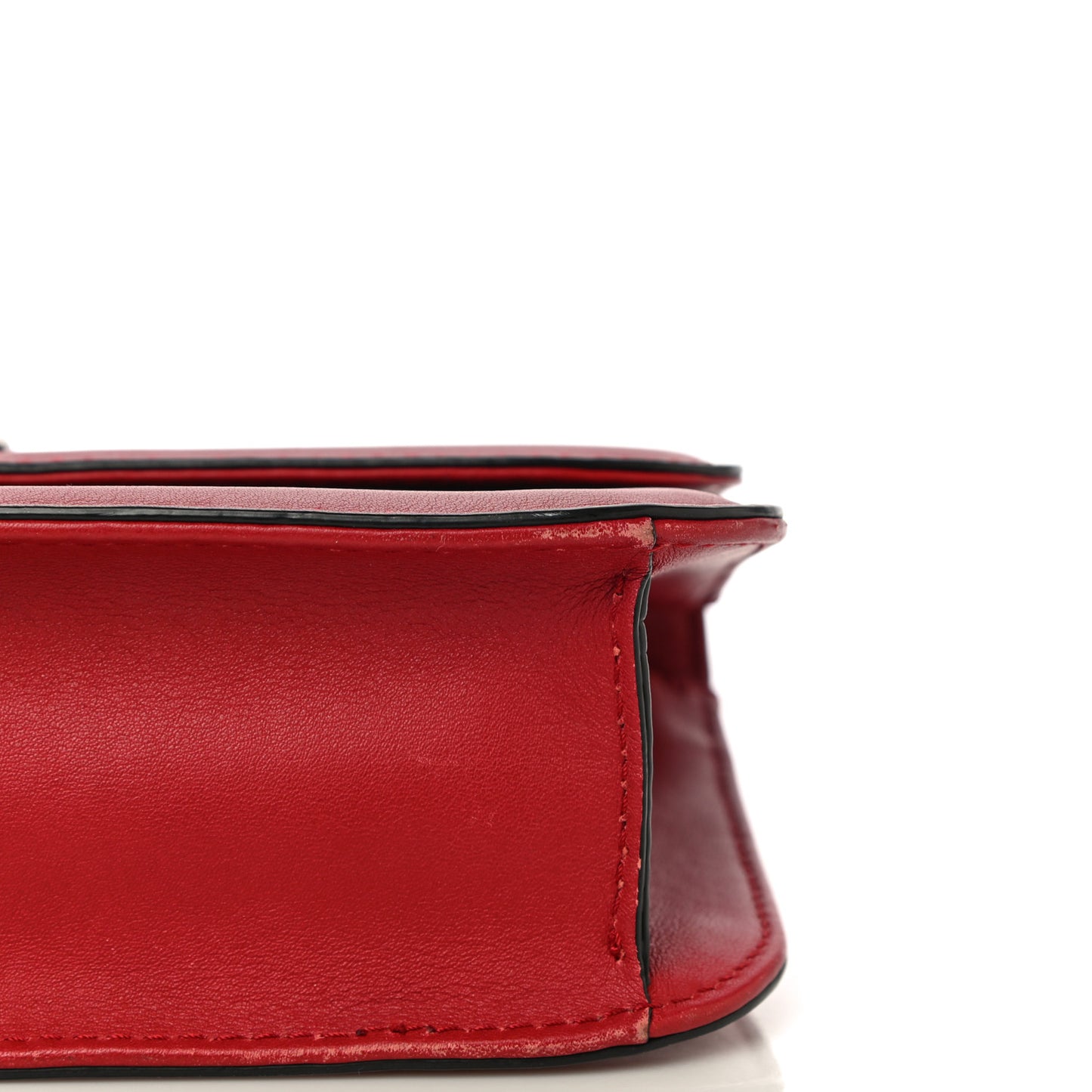 Vitello Medium Glam Lock Rockstud Flap Red