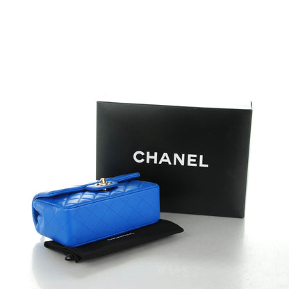 Chanel Lambskin Quilted Mini Rectangular Flap Blue 4 of 8